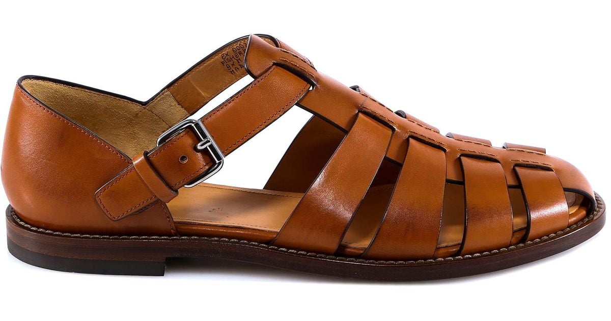Church�s Leather Fisherman Sandals in Walnut (Brown) for