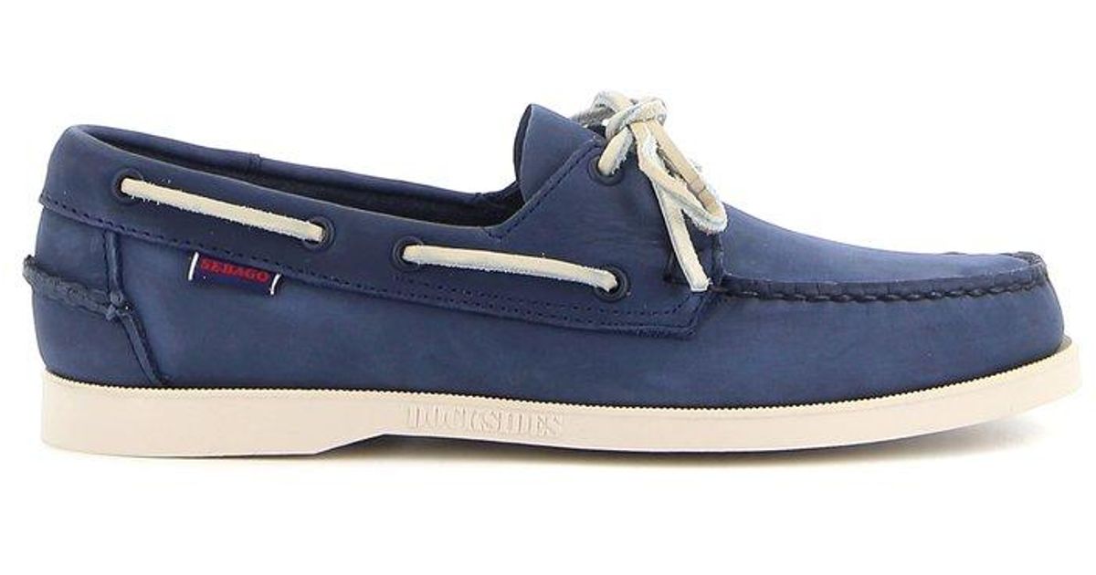 Sebago Docksides Portland Slip-on Boat Shoes in Blue for Men | Lyst UK