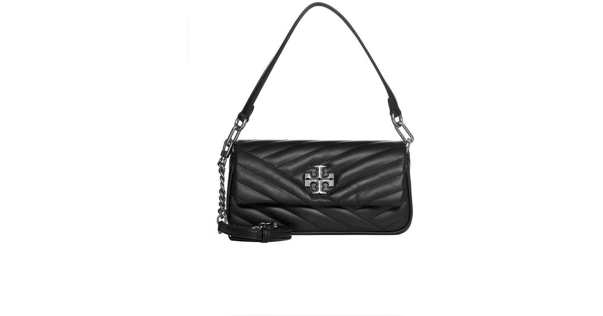 Tory Burch Hb Kira Chevron Small Flap Shoulder Bag Black OS 