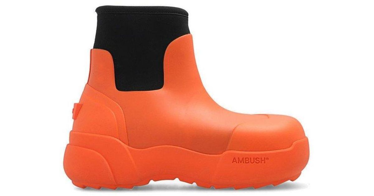Ambush Rain Boots With Logo in Orange Lyst