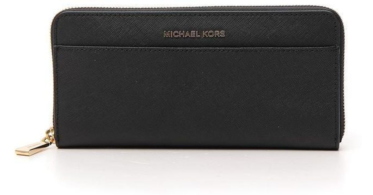 MICHAEL Michael Kors Textured Zip Wallet in Black - Save 51% - Lyst