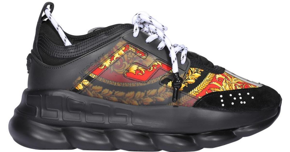Versace Chain Reaction Sneakers in Black for Men Lyst