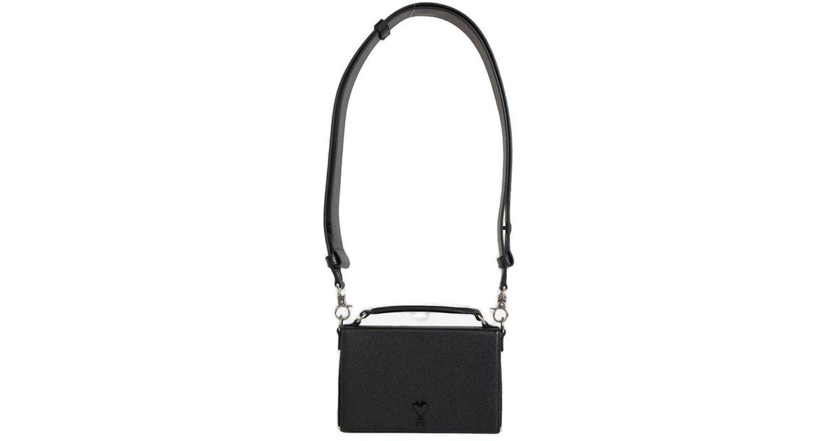 AMI Paris logo-plaque panelled tote bag - Neutrals
