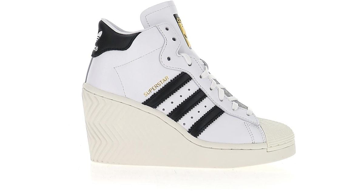 infinito corrupción Mutilar adidas Originals Superstar Ellure Wedged Sneakers in White | Lyst