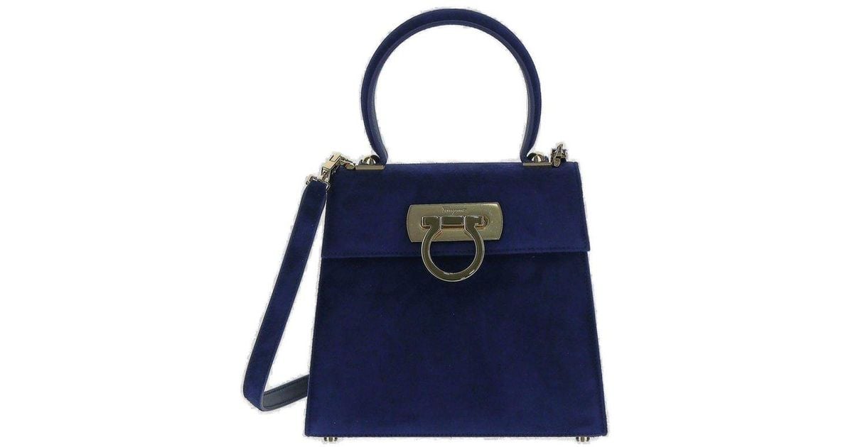 Ferragamo Iconic Top Handle Bag in Blue Lyst Canada
