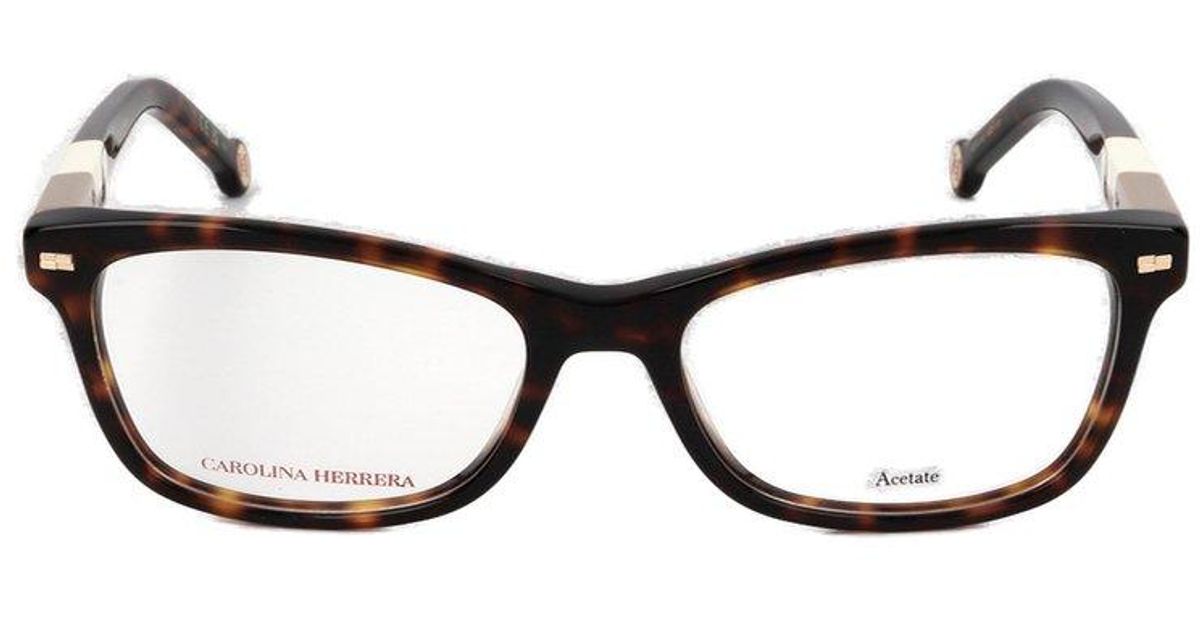 Rectangular Rim Designed Glasses Carolina Herrera Rectangular Frame Full Rim Optical Glasses in Black ...