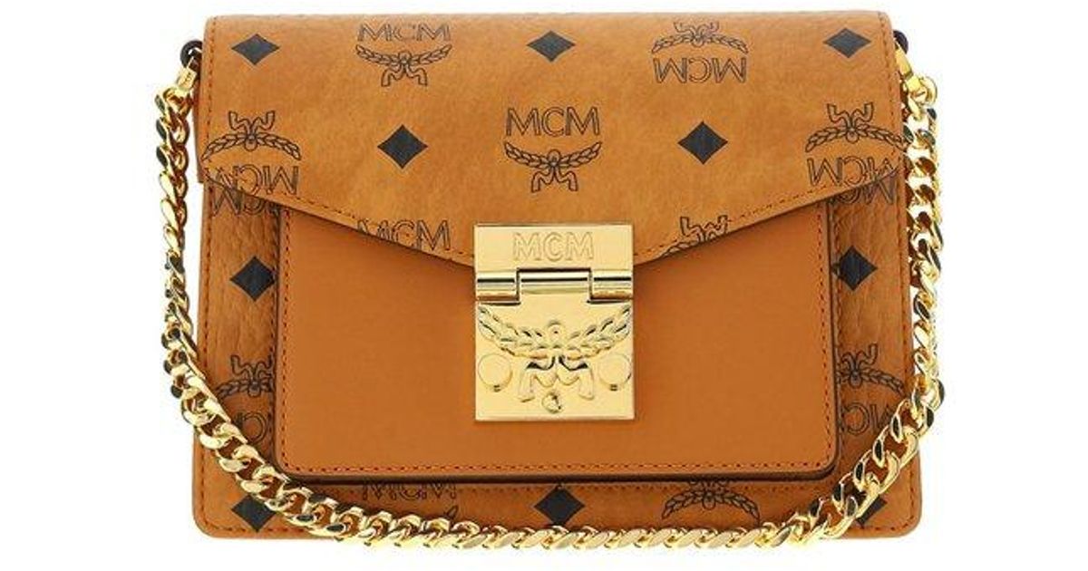 MCM Patricia Visetos Crossbody Bag in Brown Lyst
