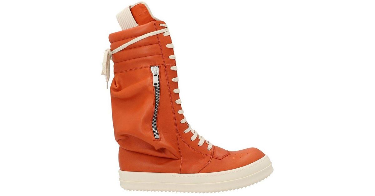 Rick Owens Cargo Basket High-top Sneakers in Orange for Men | Lyst