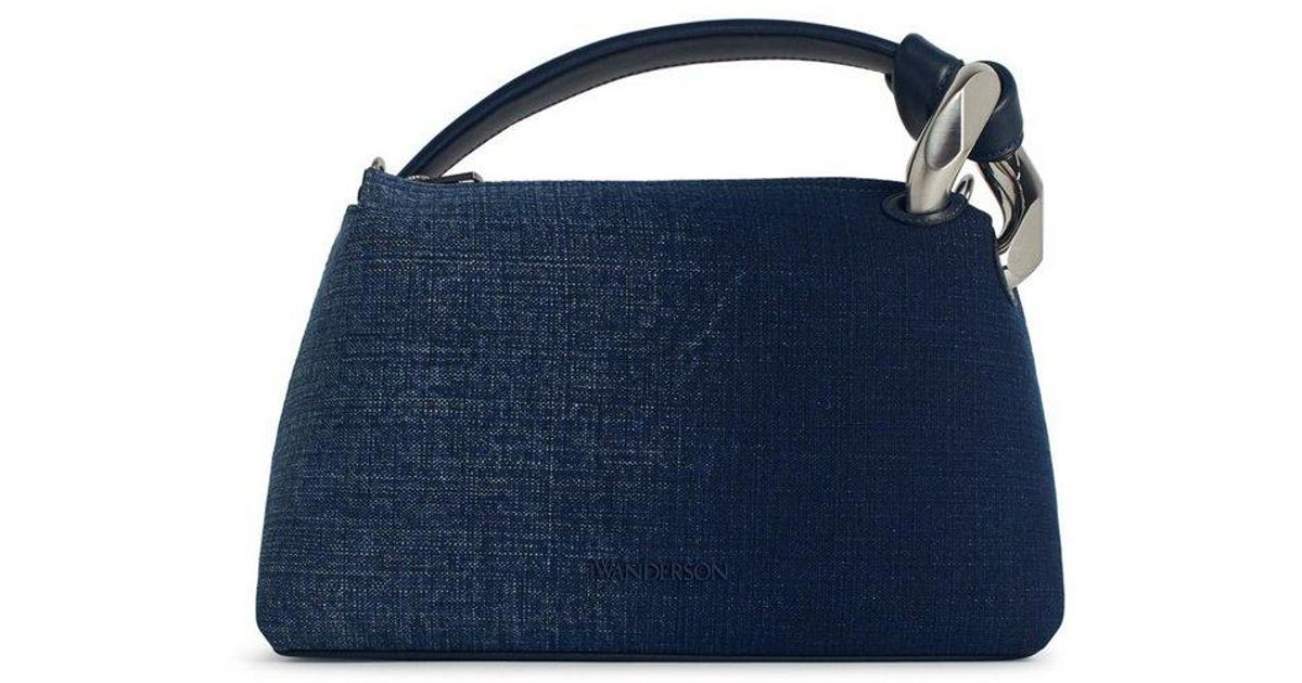 JW Anderson Corner Acid Wash Denim Zipped Crossbody Bag in