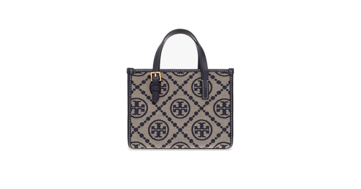 Tory Burch T Monogram Mini Top Handle Bag in Black Lyst