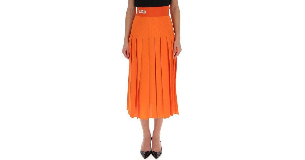 fendi orange skirt