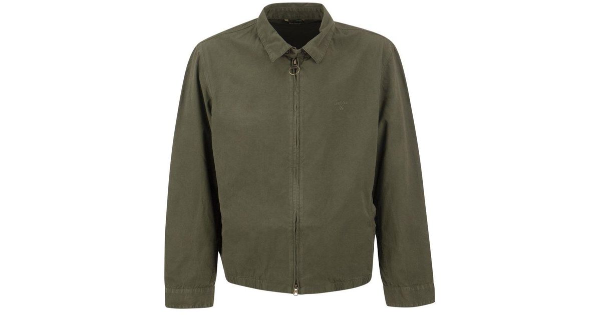 Barbour Essential Windbreaker - Cotton Jacket in Green for Men | Lyst ...