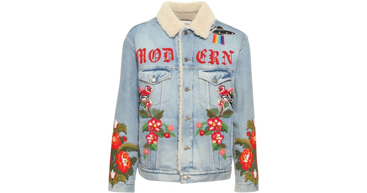 Gucci Modern Embellished Denim Jacket 