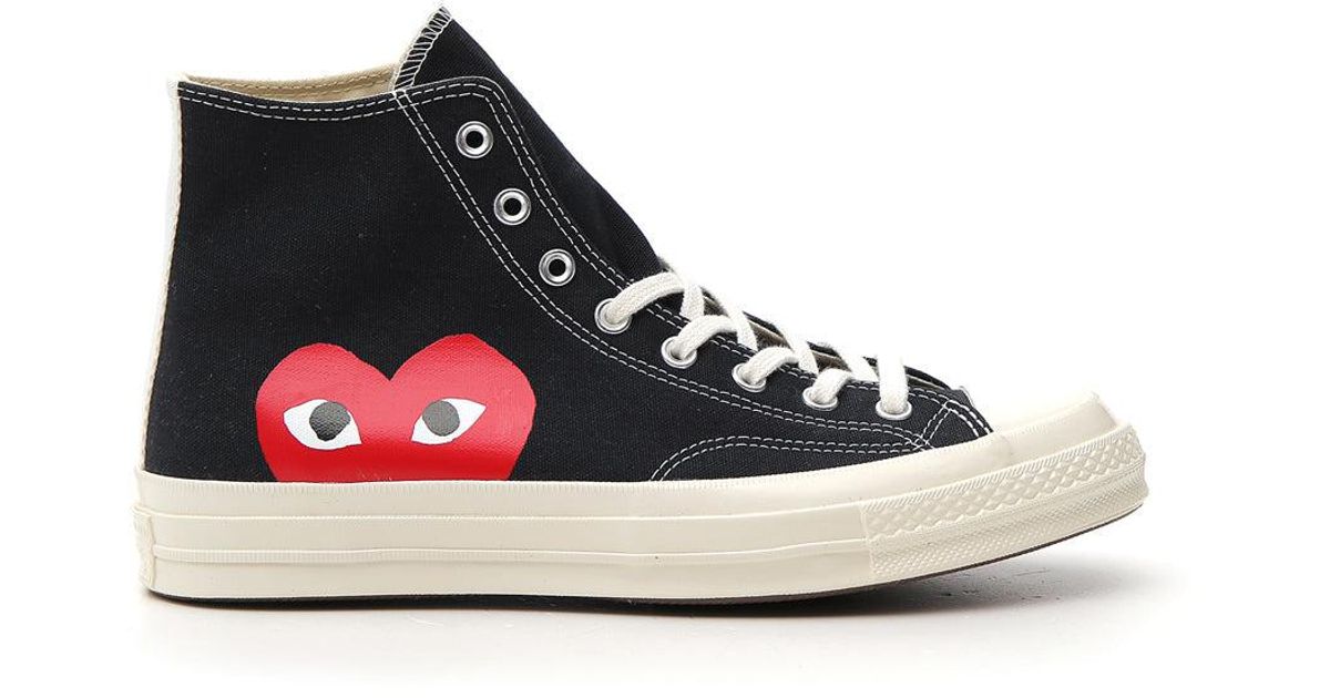 COMME DES GARÇONS PLAY X Converse Big Heart High Top Sneakers in Black |  Lyst