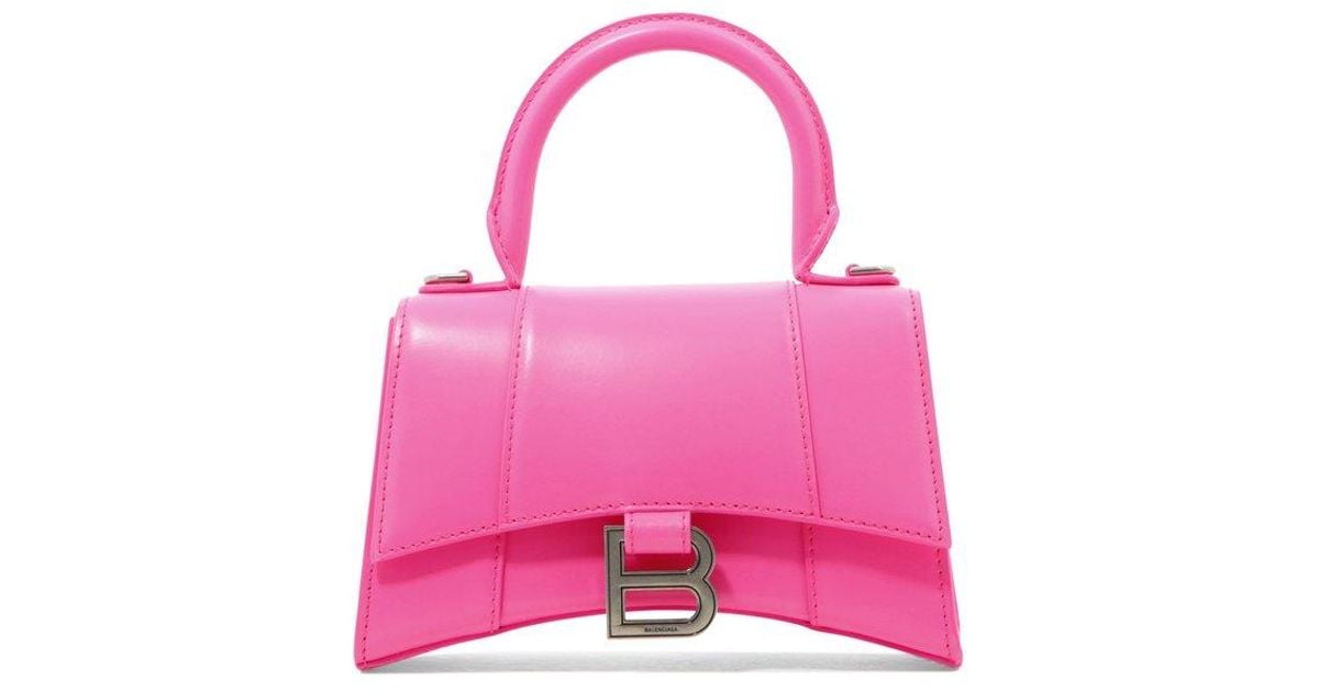 Balenciaga Hourglass Xs Tote Bag in Pink | Lyst