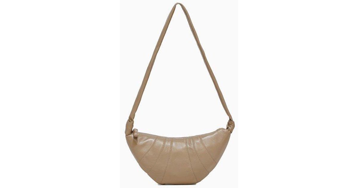 Lemaire Leather Medium Croissant Crossbody Bag in Beige (Natural ...