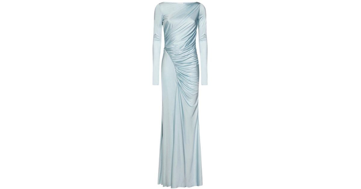 Givenchy Evening Draped Dress in Blue | Lyst