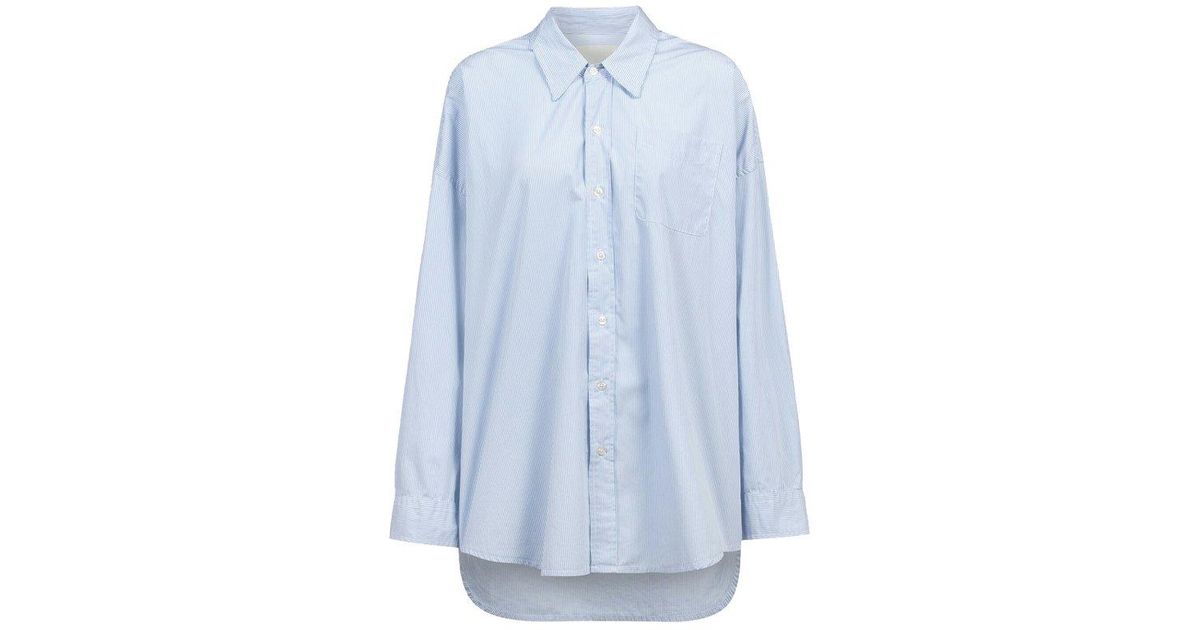 R13 Long-Sleeved Oxford Shirt in White | Lyst