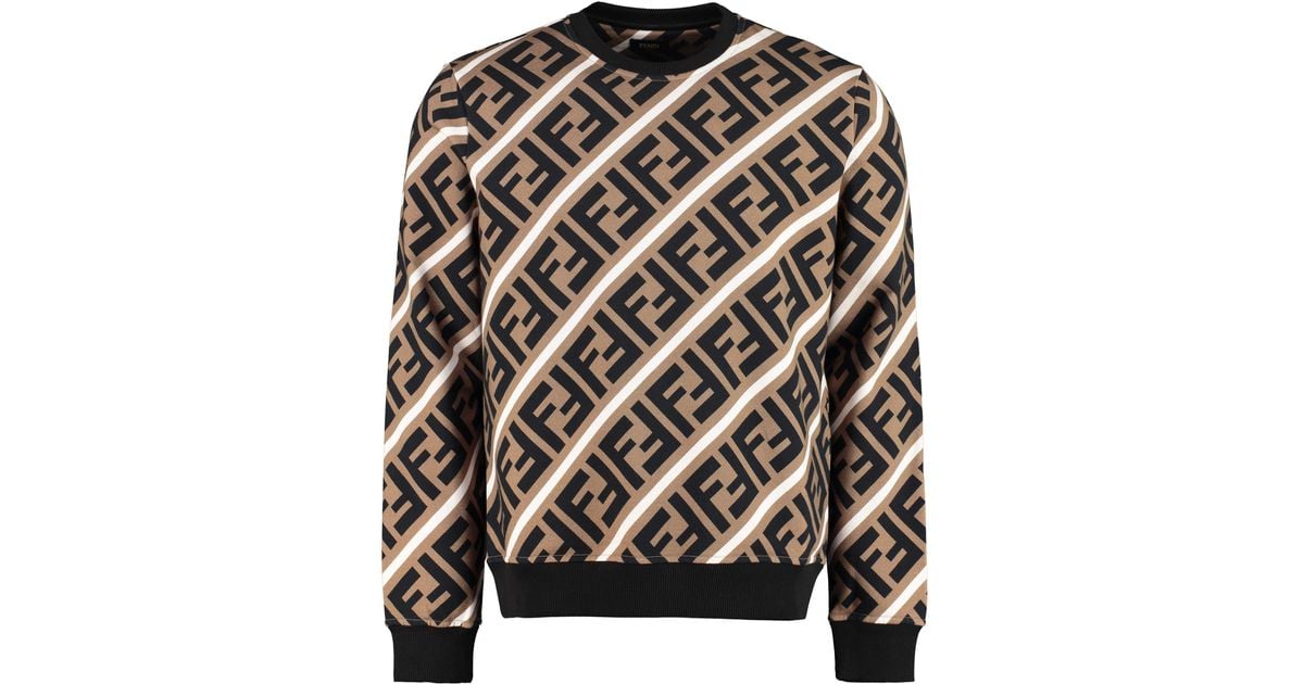 Fendi Cotton Ff Printed Sweater for Men - Lyst
