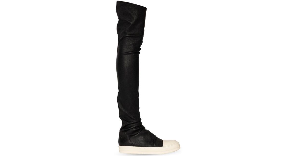 Rick Owens Knee-high Stocking Sneakers in Black | Lyst