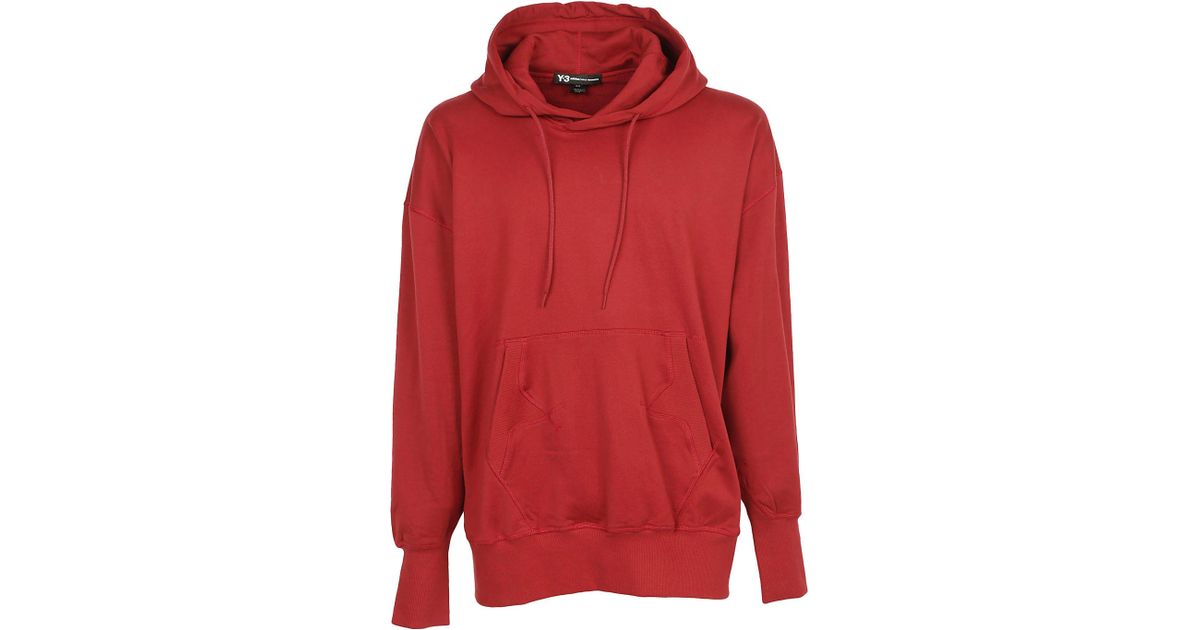 Y-3 Adidas X Yohji Yamamoto Back Logo Hoodie in Red for Men | Lyst