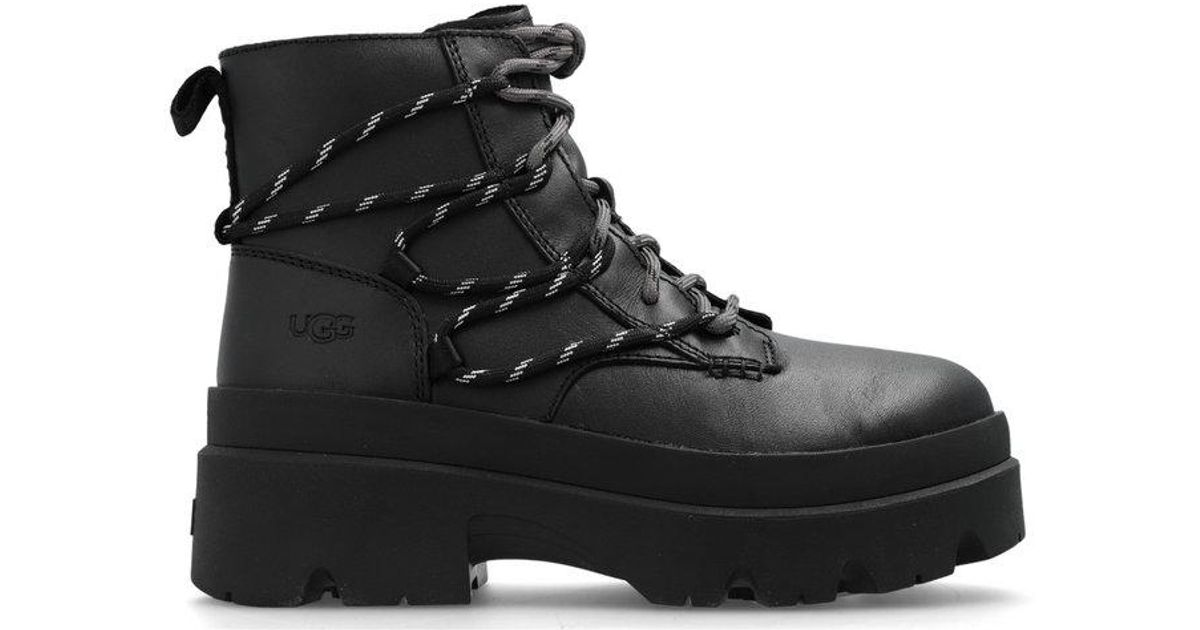 UGG Brisbane Laceup Ankle Boots in Black Lyst