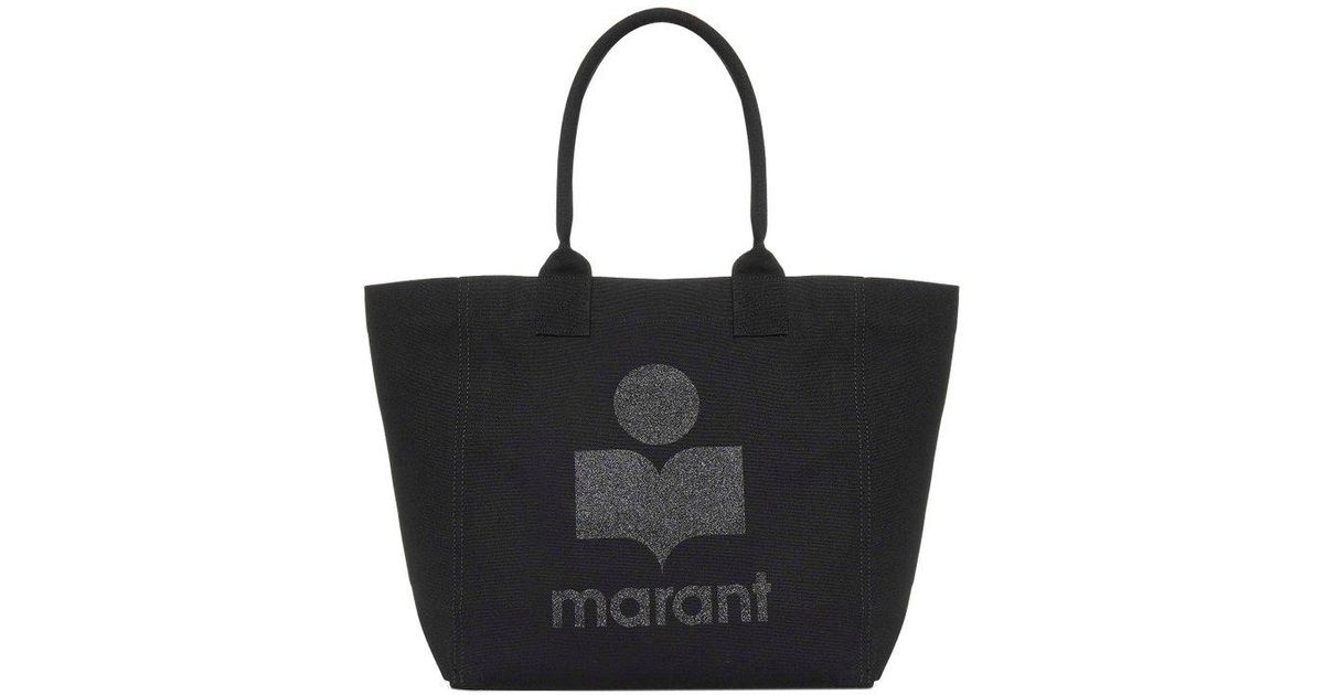 Isabel Marant Yenky Canvas Small Tote Bag in Black | Lyst Australia