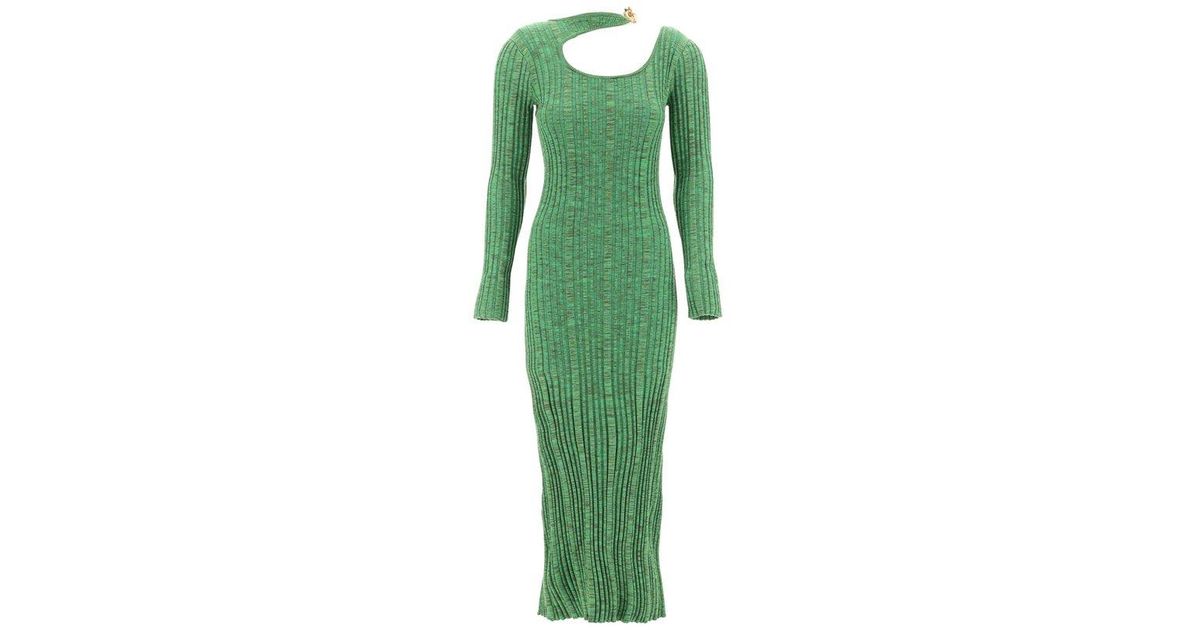 Cult Gaia Cut-out Detailed Knitted Midi Dress in Green | Lyst