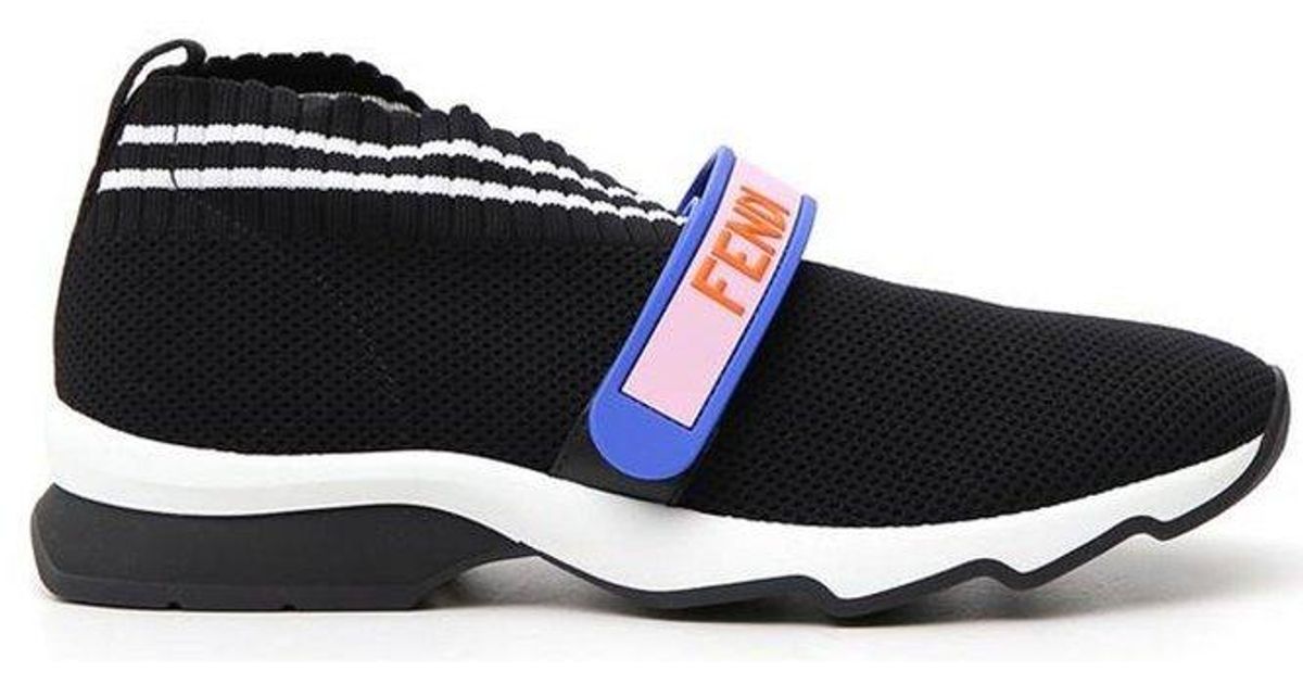 Fendi Slip On Sock Sneakers in Black | Lyst