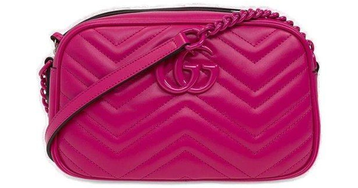 GUCCI GG Marmont Bag Matelasse Small GG Marmont Tote Candy Pink –