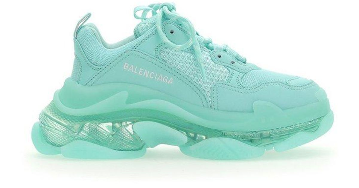 Balenciaga Triple S Lace up Chunky Sneakers in Green Lyst