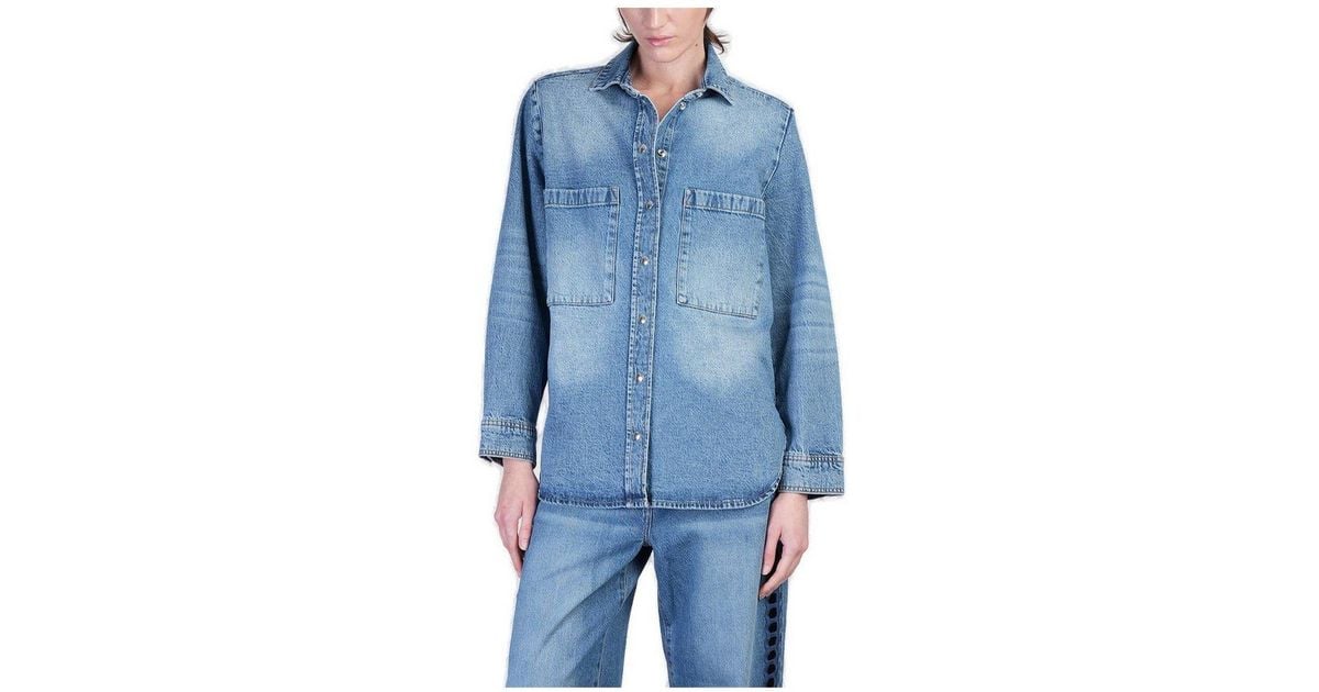 IRO Lydie Long-Sleeved Denim Jacket in Blue | Lyst UK