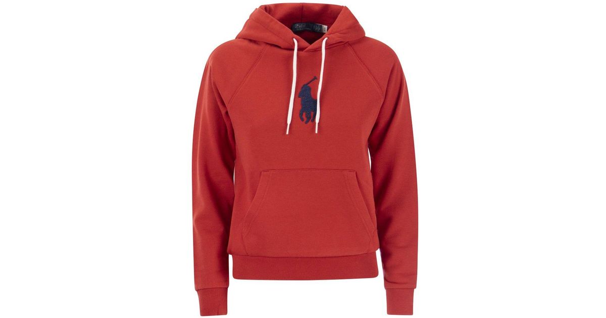 Polo Ralph Lauren Big Pony Hoodie in Red | Lyst Canada