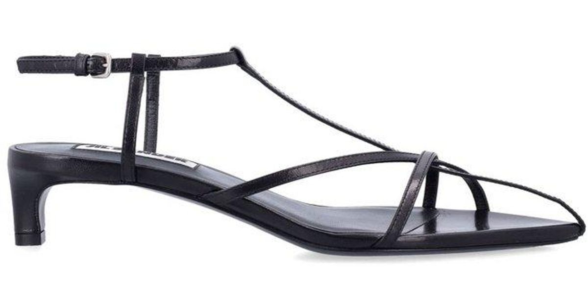 Jil Sander New Tripon Pointed Toe Sandals in Black | Lyst