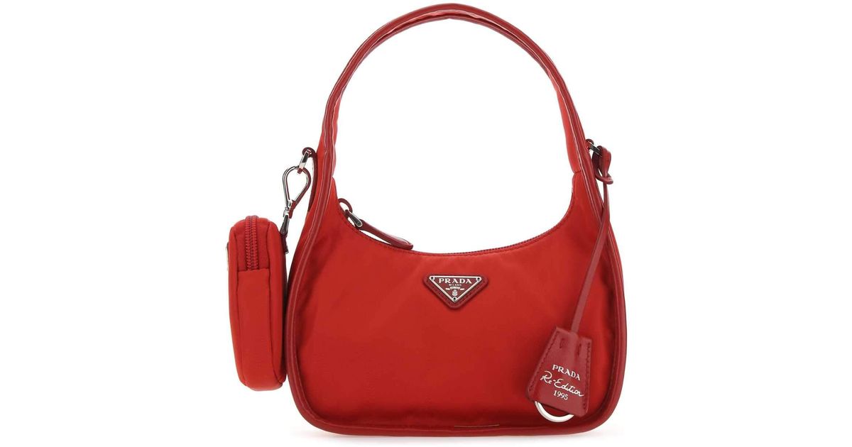 Prada hobo red sales