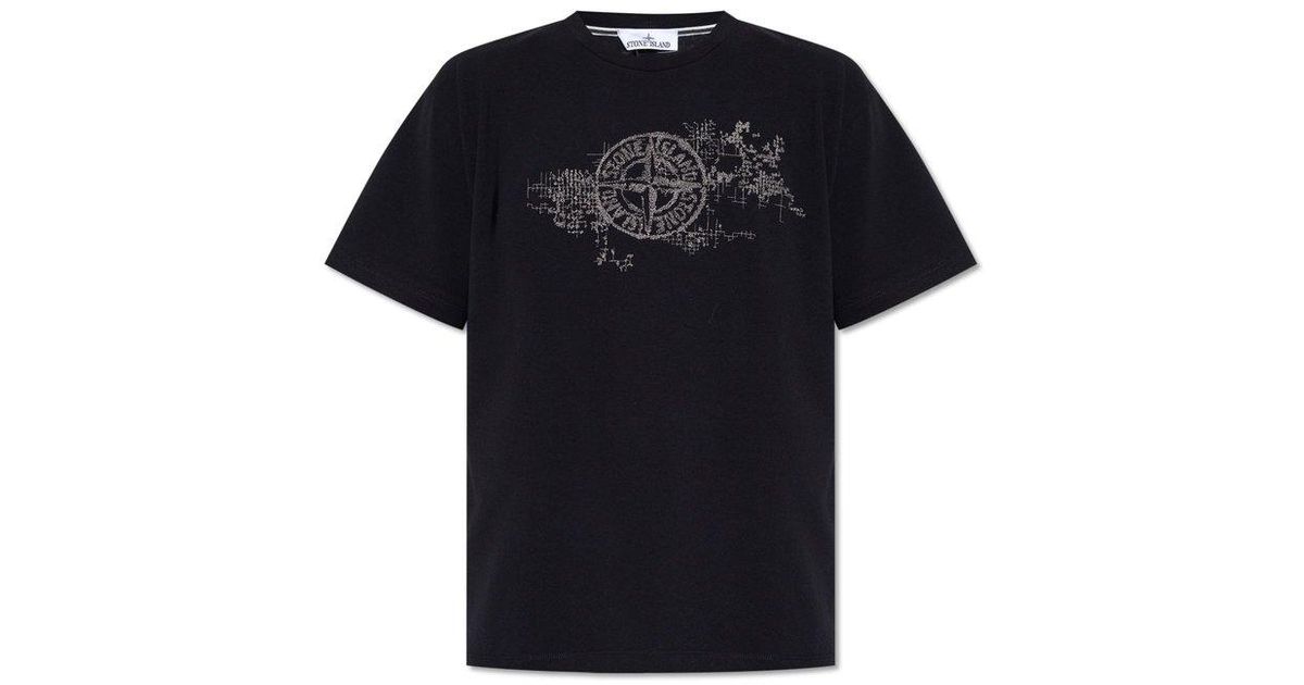 Black stone island t shirt hotsell