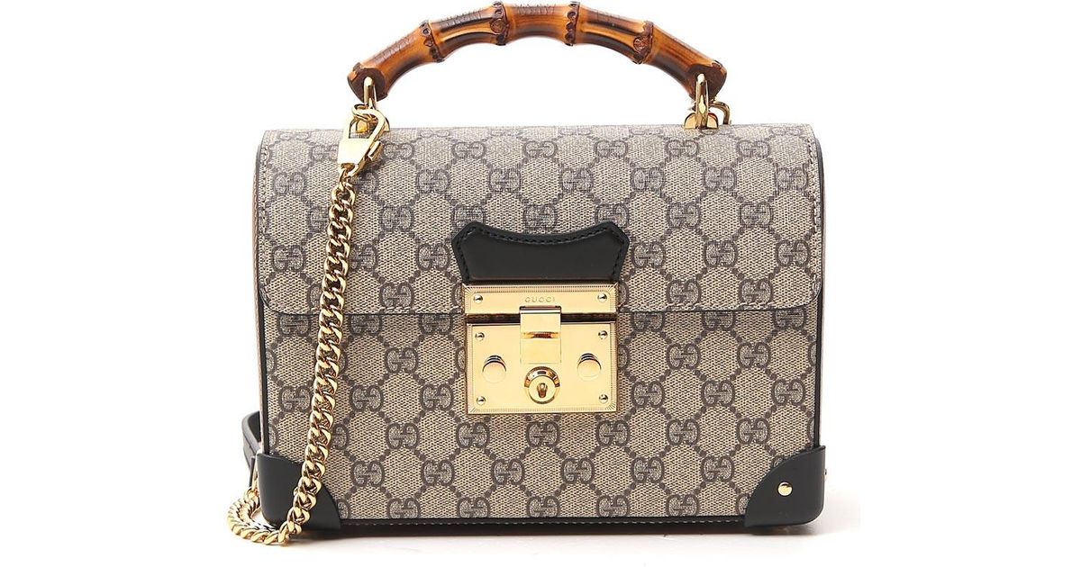 gucci padlock bamboo shoulder bag