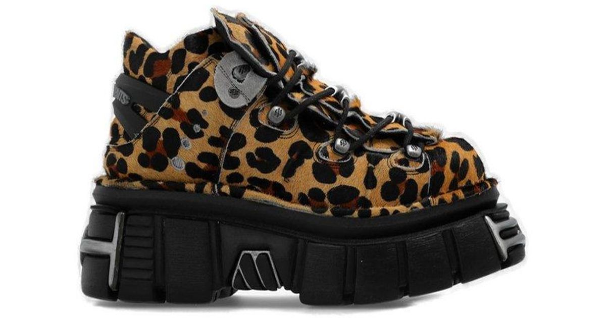 Vetements X New Rock Leopard Printed Platform Sneakers in Black | Lyst