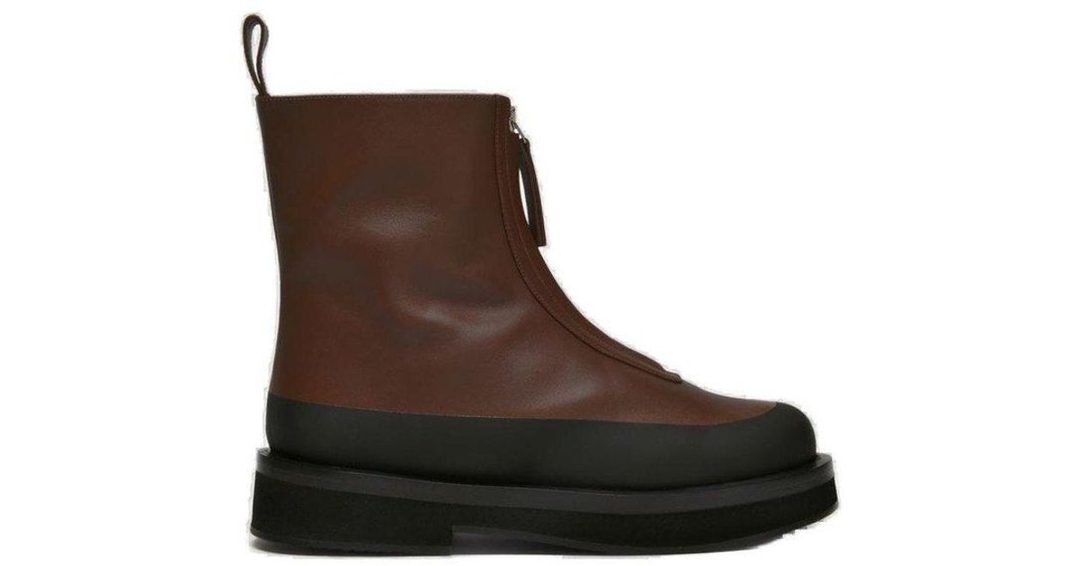 Neous Malmok Zip-up Ankle Boots in Brown | Lyst