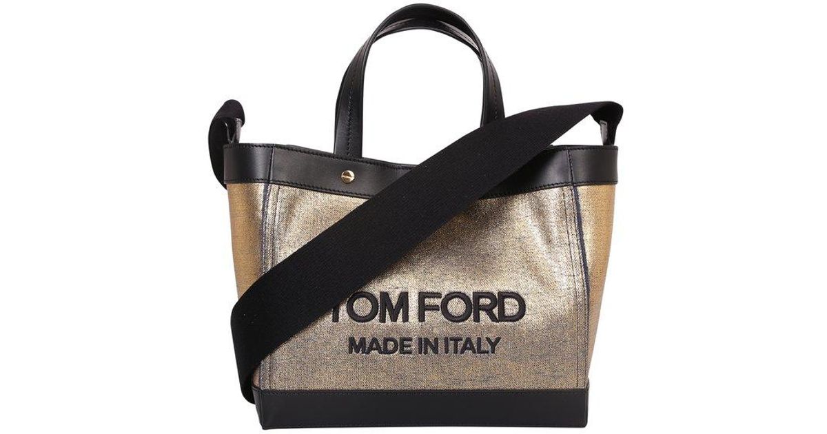 Tom Ford Logo Embroidered Two-tone Tote Bag | Lyst