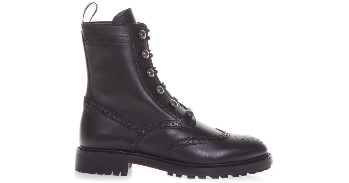 Dior Lace Up Combat Boots in Black - Lyst
