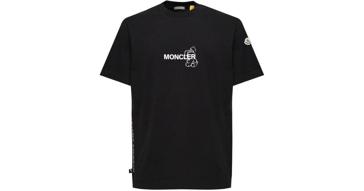 ★MONCLER × FRGMT★cartoon ロゴ コットン Tシャツ Black Moncler x FRGMT Cartoon Logo Cotton T-Shirt - Moncler