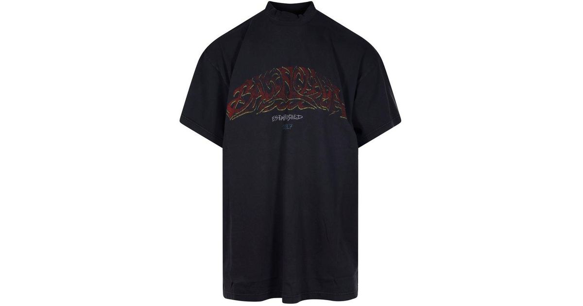 Balenciaga Offshore Oversized T-shirt in Black for Men | Lyst