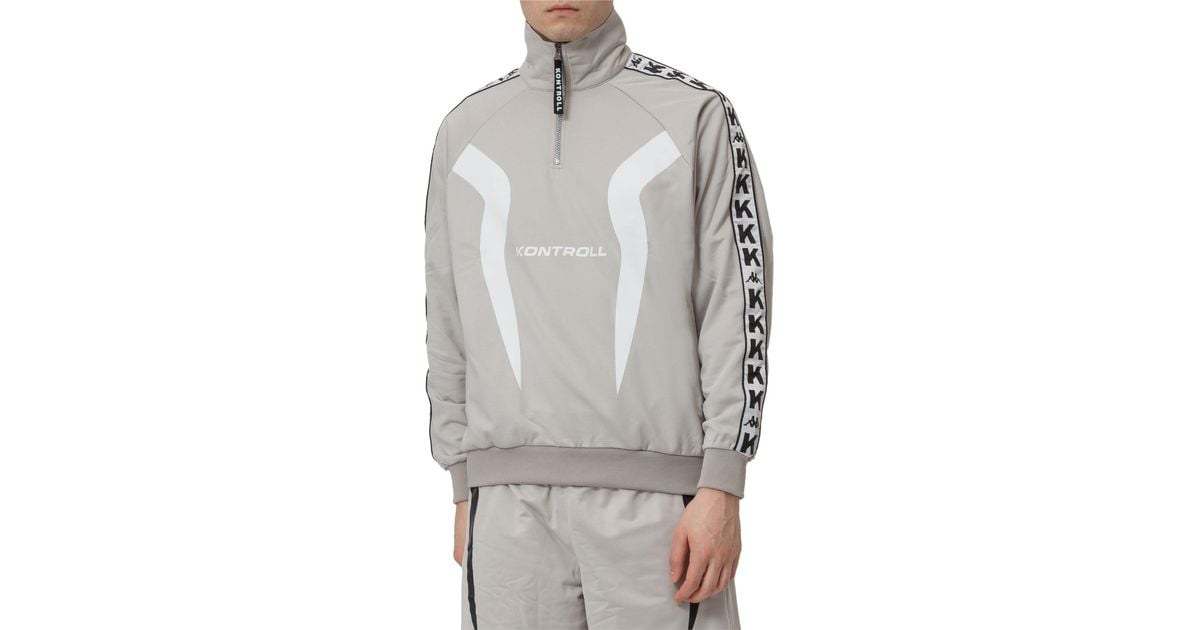 Kappa Kontroll Synthetic Logo Print Half-zip Sweatshirt in Grey (Gray ...