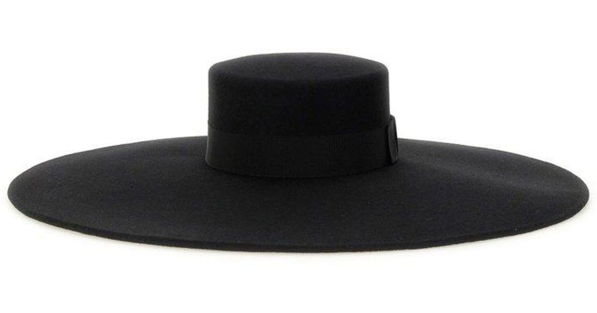 Nina Ricci Wide-Brim Felt Hat in Black | Lyst