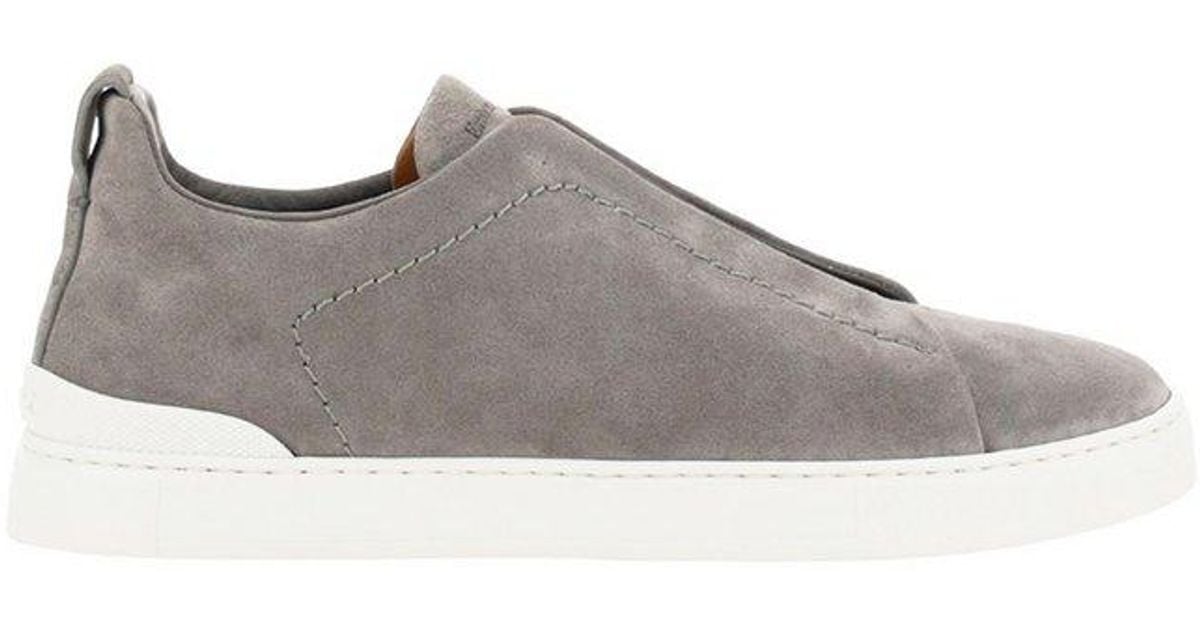Ermenegildo Zegna Rubber Triple Stitch Lace-up Sneakers in Grey (Gray ...
