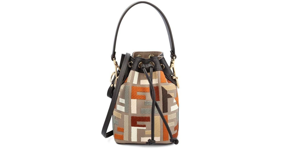 Fendi Women Mon Tresor Multicolor FF Canvas Mini-Bag