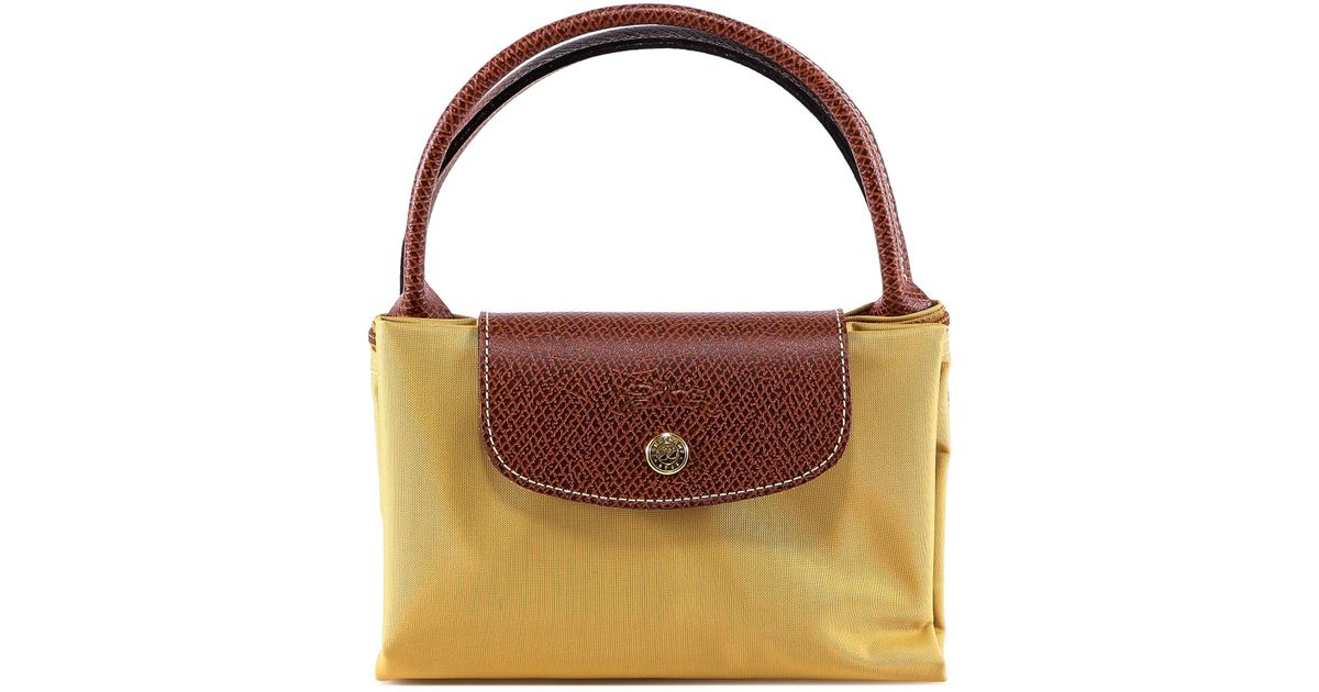 Longchamp Yellow Le Pliage Medium Folding Tote Bag
