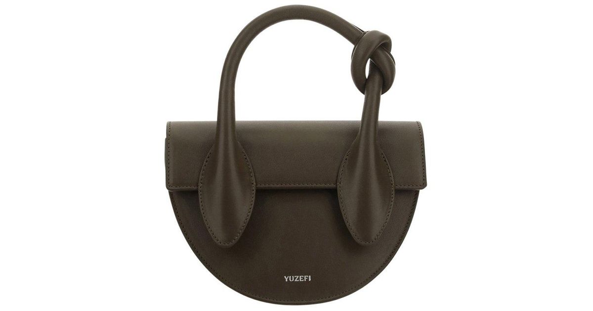 Yuzefi Pretzel Knot Detailed Crossbody Bag in Brown Lyst