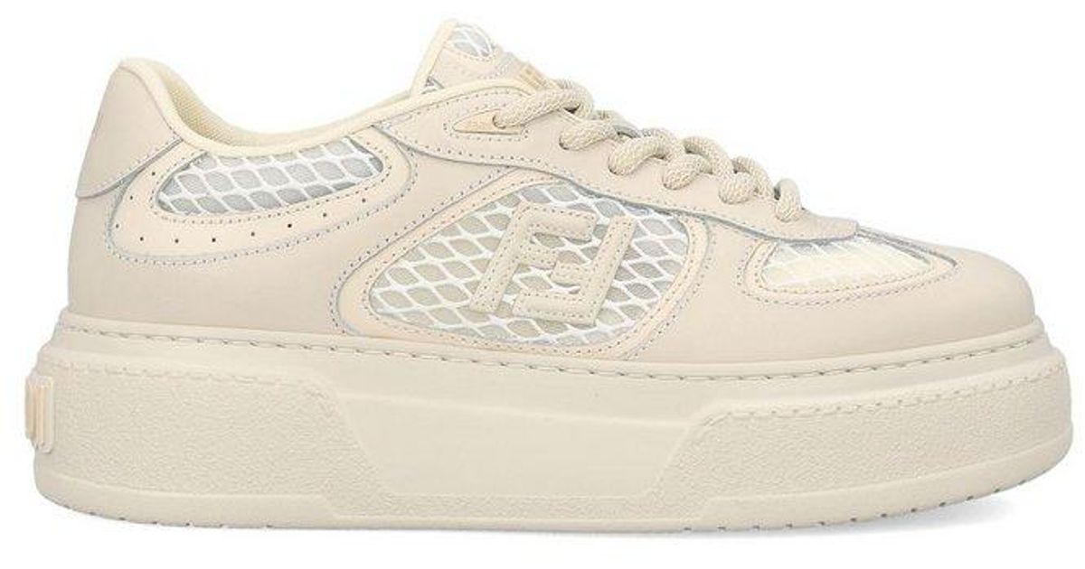 Fendi Match Platform Low-Top Sneakers in Natural | Lyst Canada